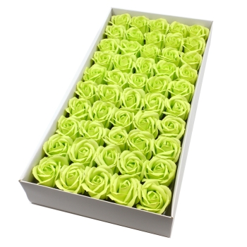 Set 50 trandafiri sapun parfumati, atingere reala, verde mar AFO
