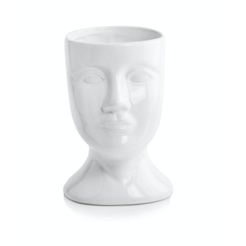 Ghiveci ceramica face man alb 18x15x21cm