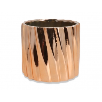 Ghiveci ceramica cilindru lines rose gold 13x12cm