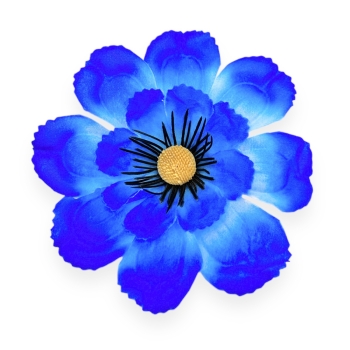 Set 90 buc flori artificiale funerare, Cap Anemona Albastru