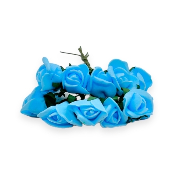 Set 144buc mini trandafiri de spuma, 2cm albastru