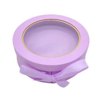 Cutie Rotunda cu Capac Transparent cu Deschidere Laterala Violet