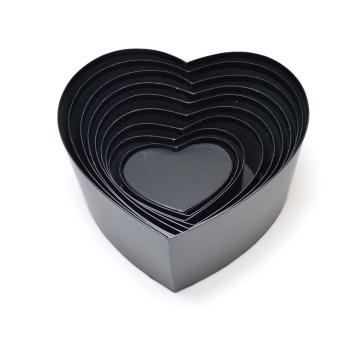 Set 10 cutii inima neinscriptionate negru 12-123